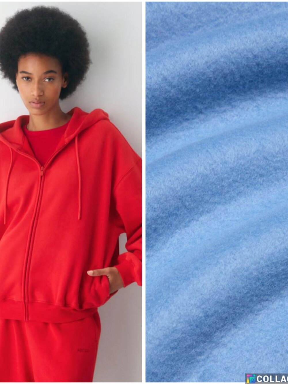 NWT Aritzia Sweatfleece MEGA ZIP French Blue S
